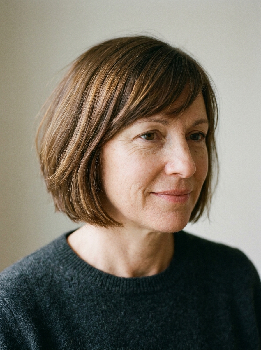 Short Bob mit Side Bangs als Bob Frisuren mit Pony Inspiration 2026